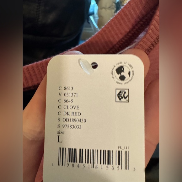 NWT Free People FP Movement My Time Layer - clove dark red mauve pink - large - Picture 8 of 8